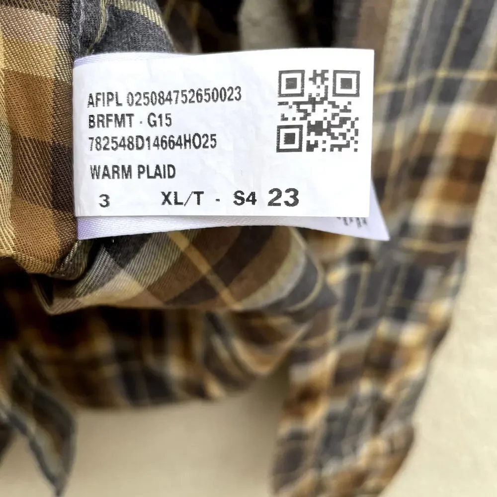 NEW Banana Republic Slim Untucked Lightweight Flannel XL Tall Grey